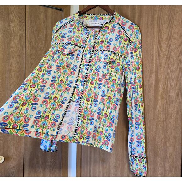 Natural Life Calypso Floral Button Down Blouse Top - Picture 3 of 11